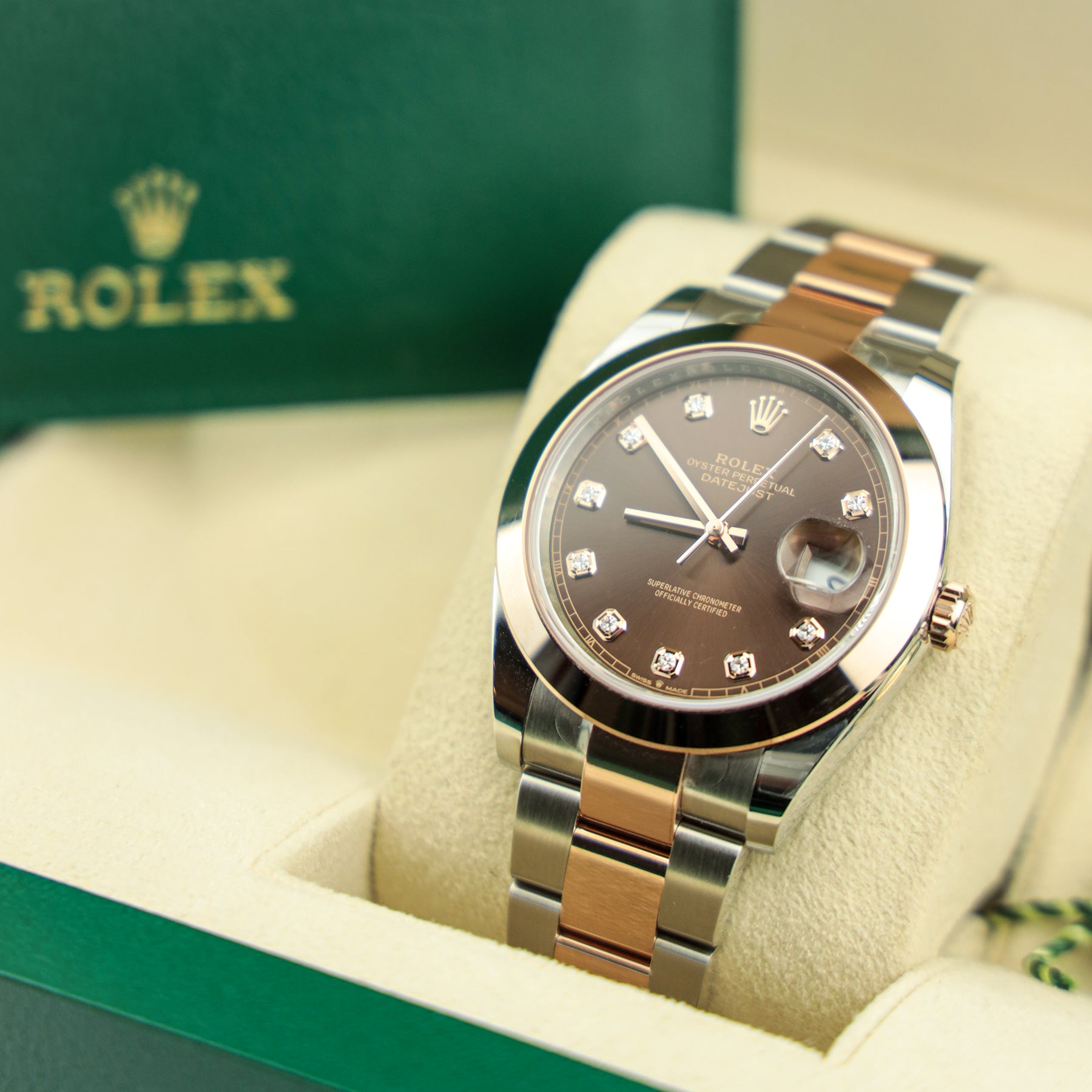2023 Rolex DATEJUST 41mm Steel & Rose Gold Chocolate Dial 126301