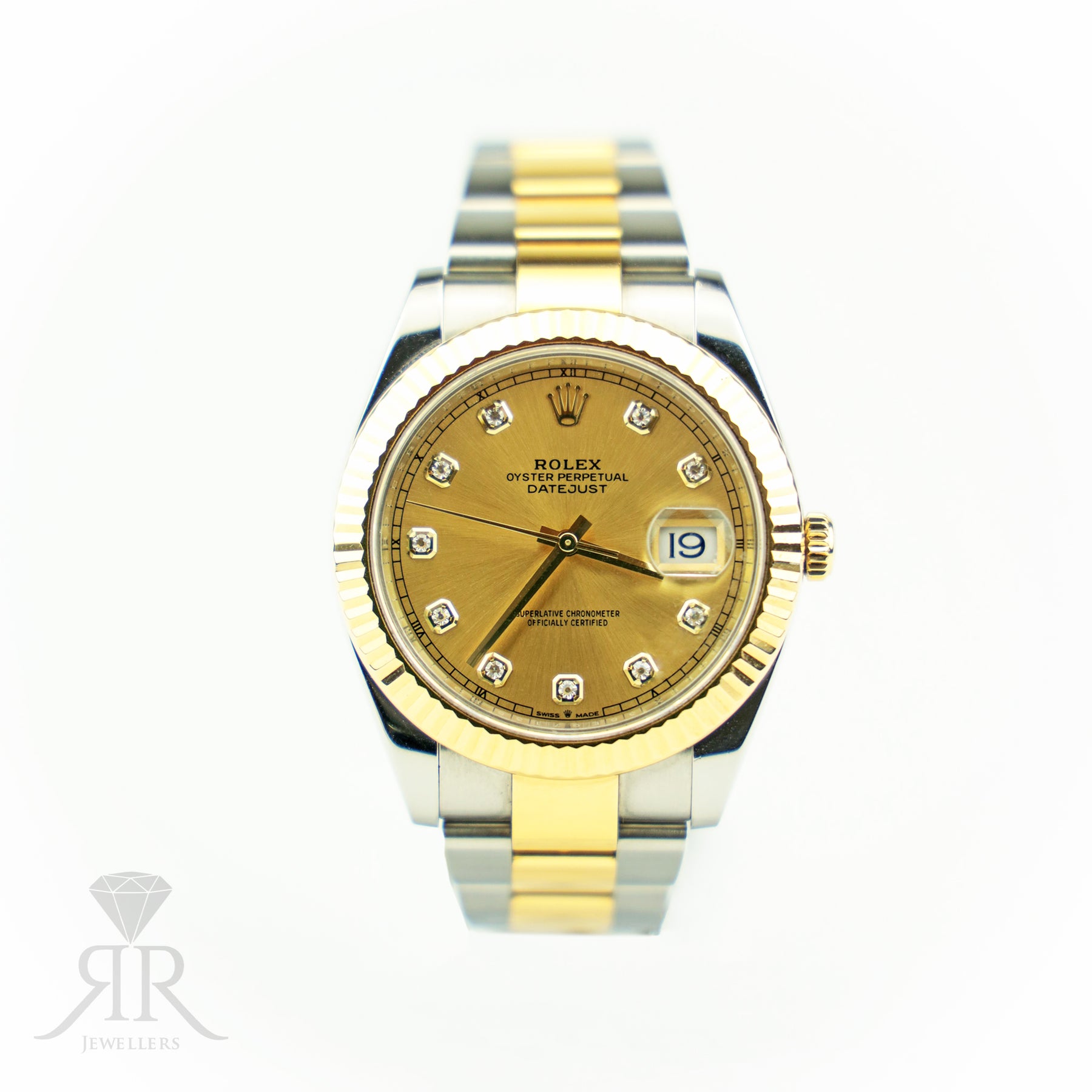 2020 Rolex DATEJUST 41mm Steel & Yellow Gold Fluted Bezel Oyster Strap 126333 RR Jewellers Yarm