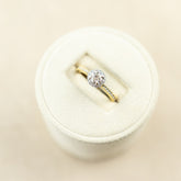 18ct yellow gold 0.50ct round GIA certificated diamond halo ring