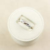 9ct white gold diamond set twisted band ring