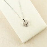 9ct white gold diamond split heart pendant