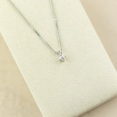 9ct white gold round brilliant 4 claw certified diamond set pendant 0.10ct