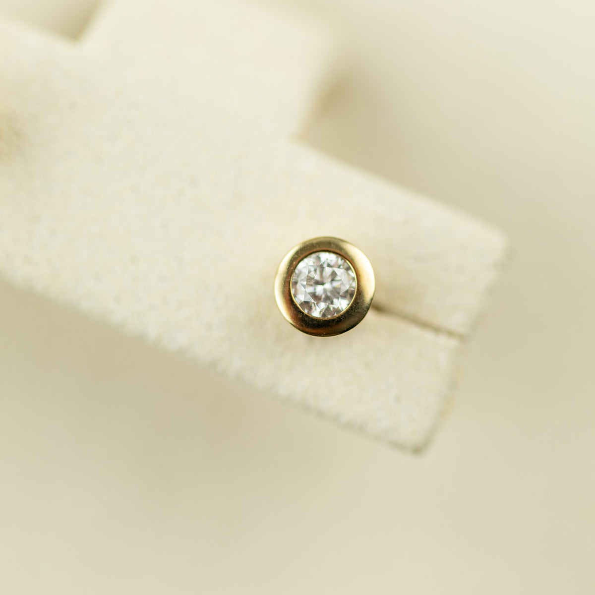 9ct yellow gold round 0.25cttw diamond bezel set stud earrings