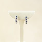9 Karat White Gold Sapphire & Diamond Half Hoops