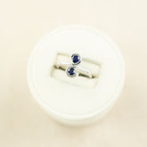 9 Karat White Gold Sapphire 2 Stone Ring