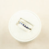9 Karat White Gold Sapphire & Diamond Half Eternity Ring