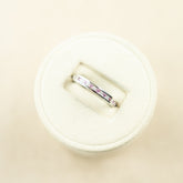 18 Karat White Gold Pink Sapphire & Diamond Half Eternity Ring