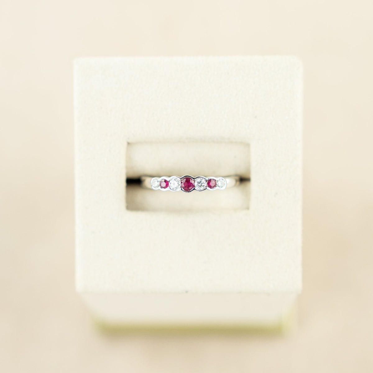 9 Karat White Gold Ruby & Diamond Eternity Ring