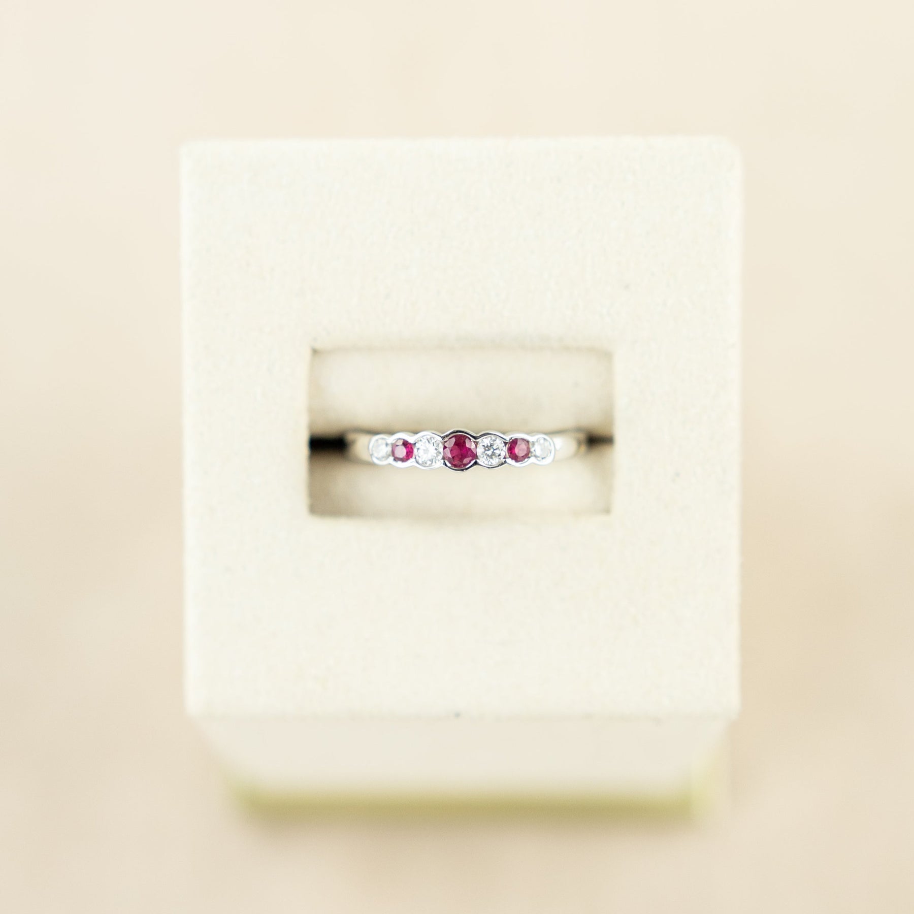9 Karat White Gold Ruby & Diamond Eternity Ring