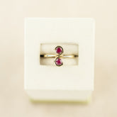 9 Karat Yellow Gold Ruby Swirl Ring