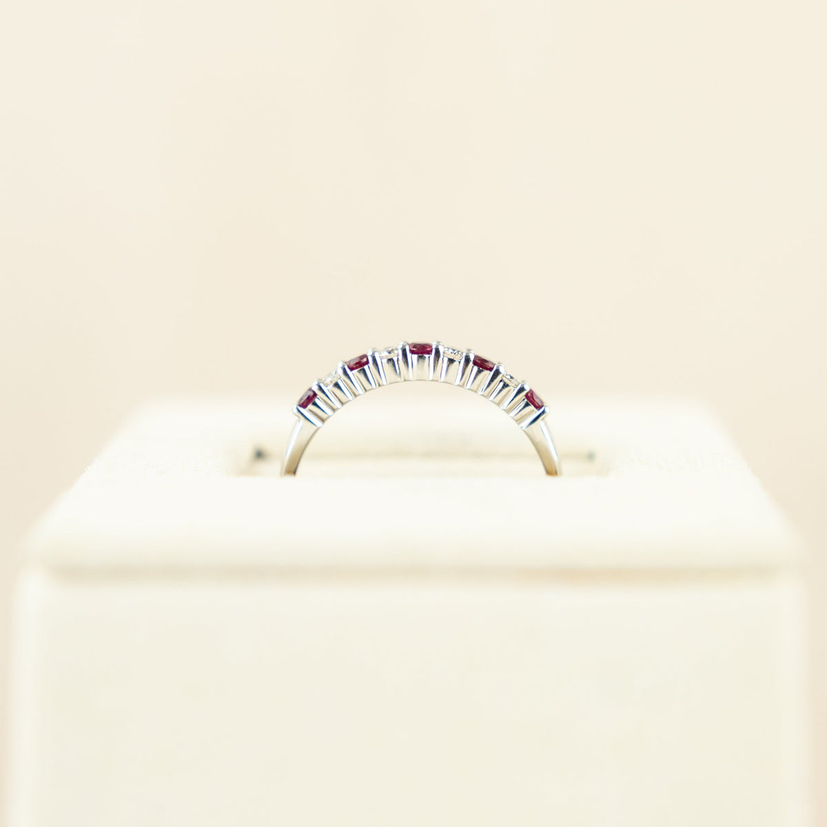 9 Karat White Gold Ruby & Diamond Claw Set Eternity Ring