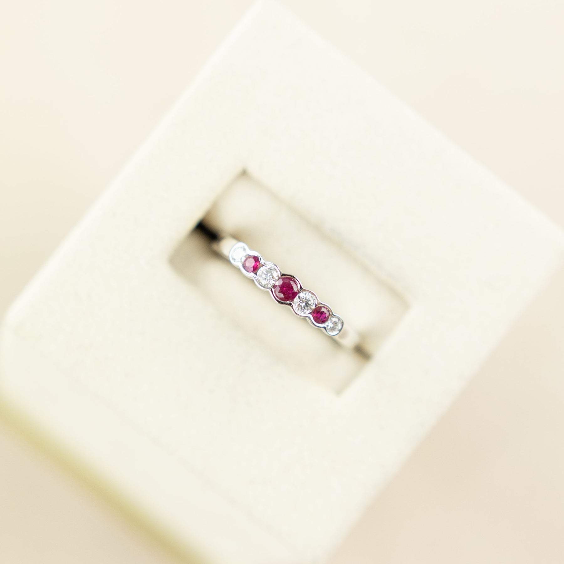 9 Karat White Gold Ruby & Diamond Eternity Ring