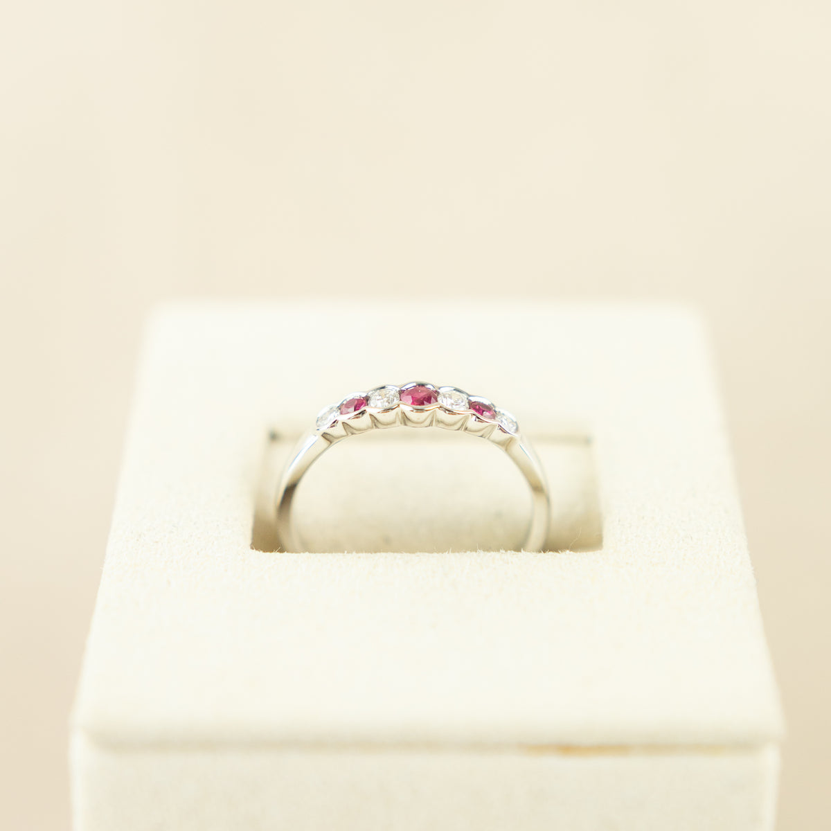 9 Karat White Gold Ruby & Diamond Eternity Ring