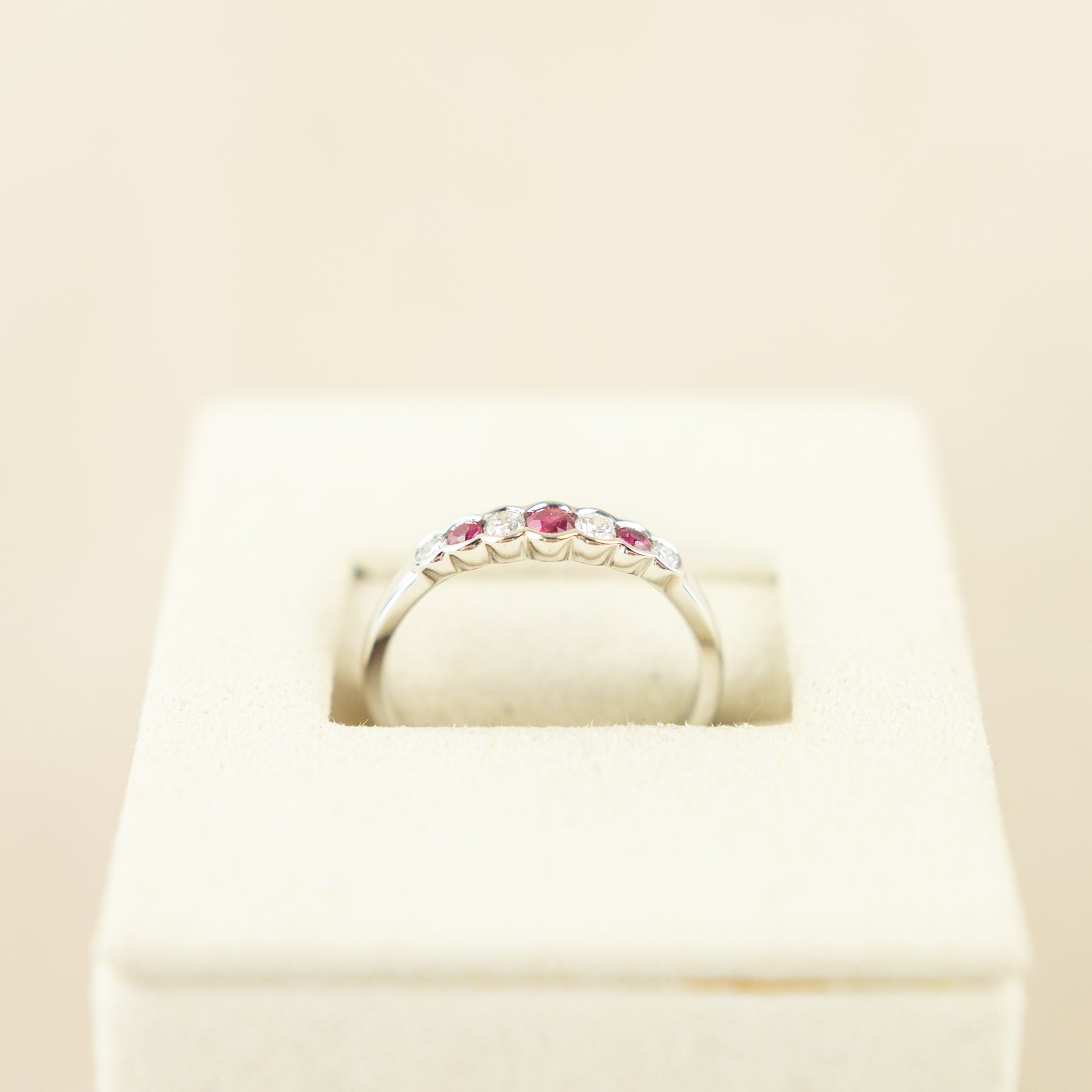 9 Karat White Gold Ruby & Diamond Eternity Ring