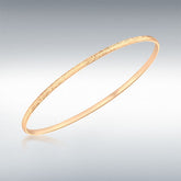 9ct rose gold diamond cut stacker bangle