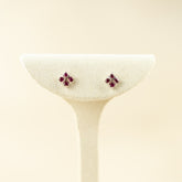 9 Karat White Gold Ruby Cluster Earrings