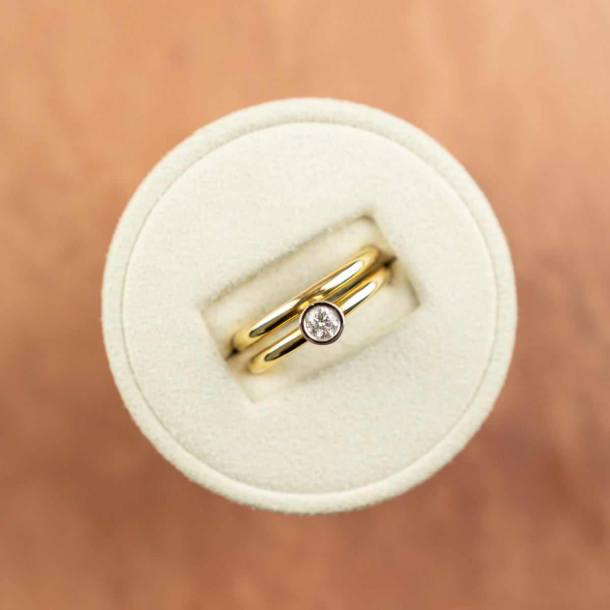 18 Karat Yellow Gold Wrap Around Diamond Ring