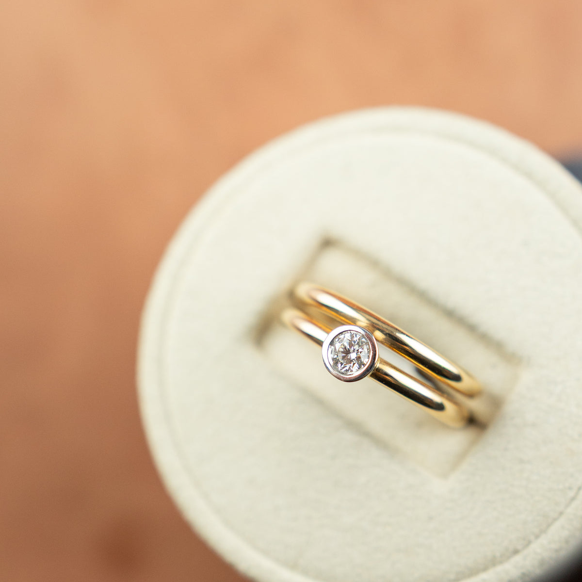 18 Karat Rose Gold Wrap Around Diamond Ring