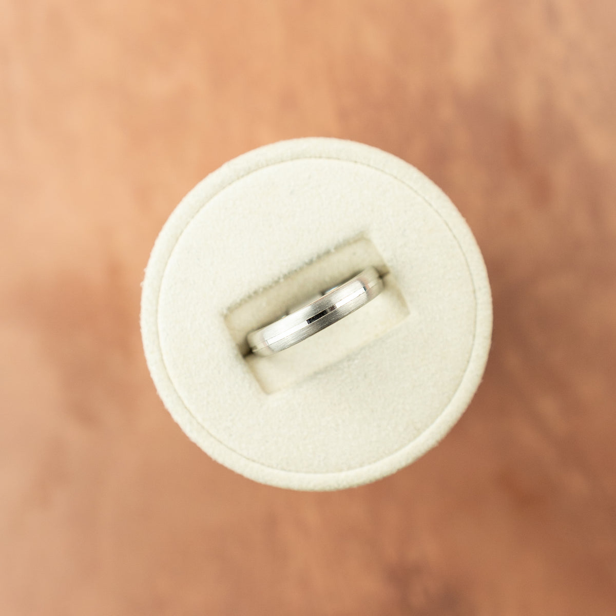 Platinum Centre Scored Wedding Band