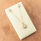 18 Karat Rose Gold Pear Cut Pendant & Earring Set