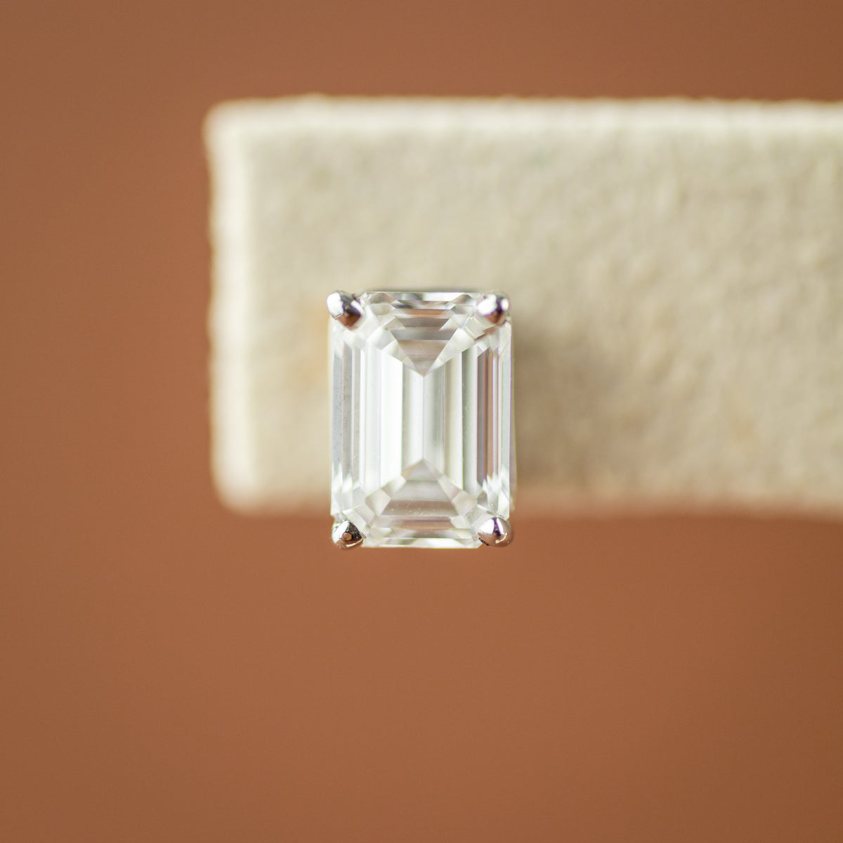 9ct white gold emerald cut D colour lab diamond stud earrings 2.02cttw