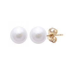 18ct yellow gold Akoya pearl stud earrings