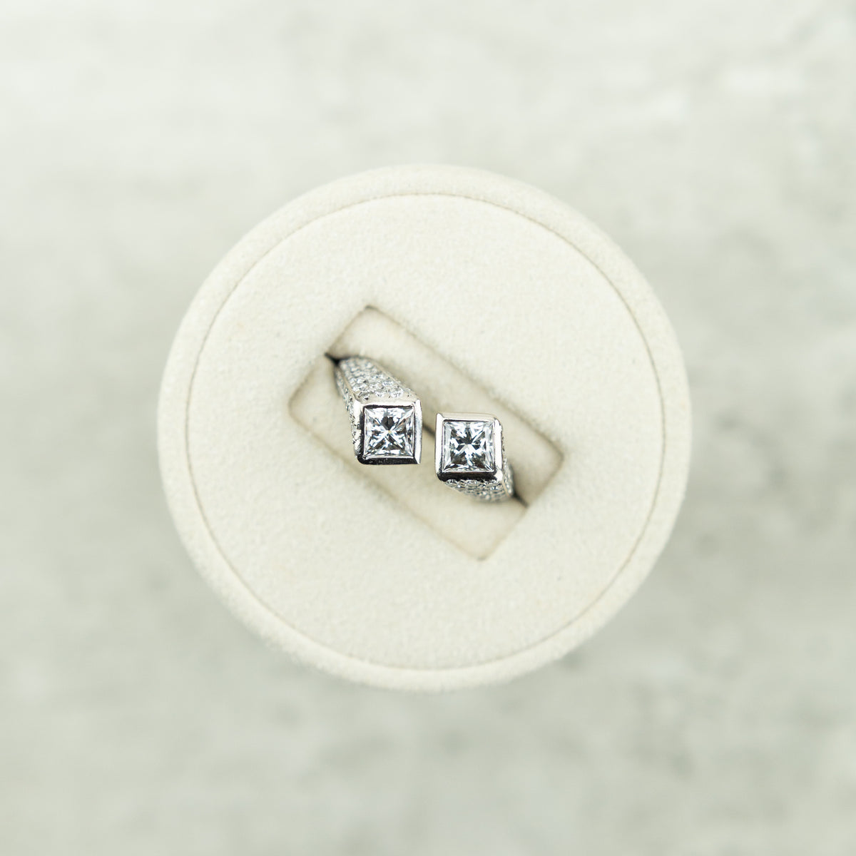 Pre - Loved  18 Karat White Gold Double Ring Set 2.13ct Total Diamond at RR Jewellers Yarm