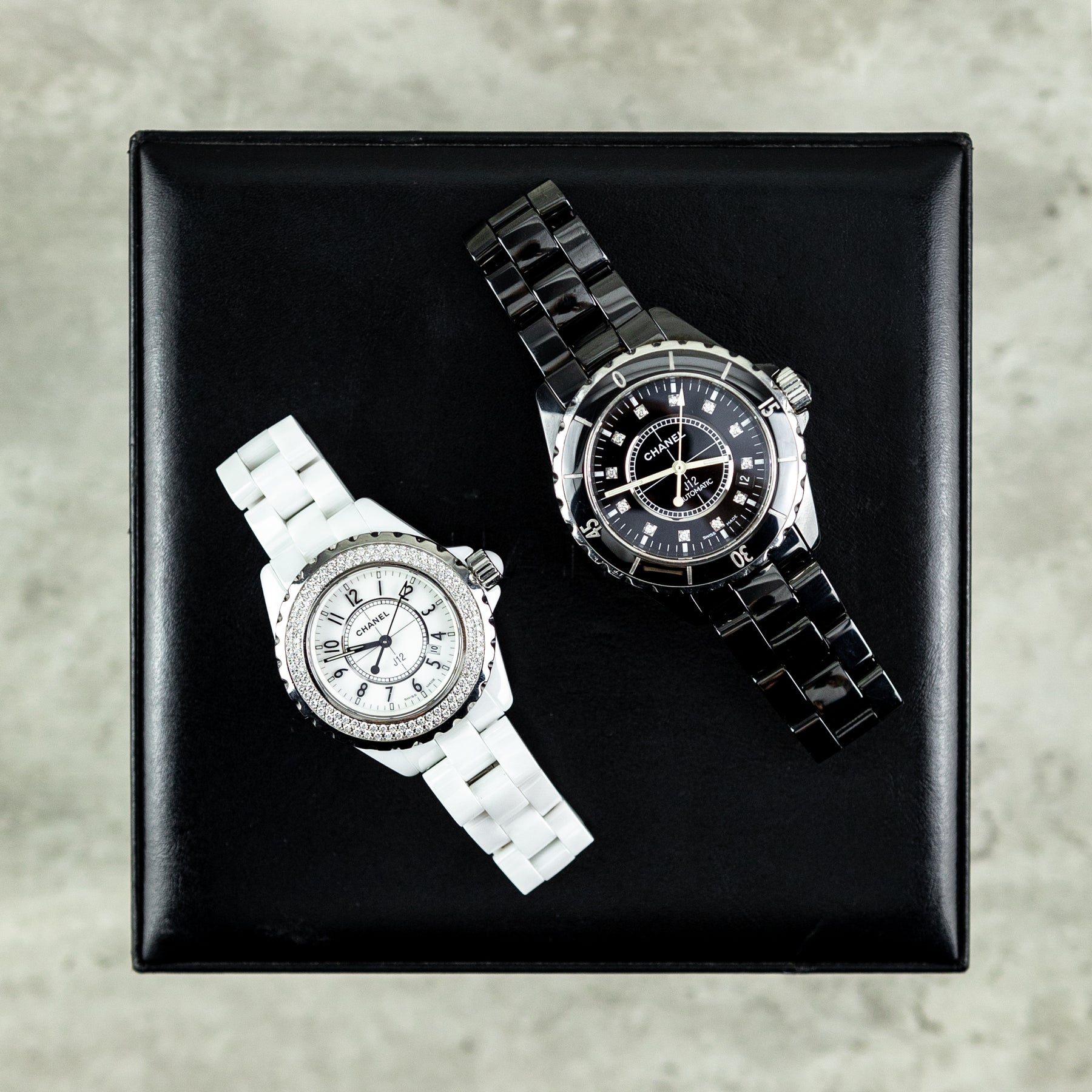 2007 Chanel J12 Date, Black Ceramic & Steel, Diamond Markers, 38mm, H1626 at RR JEWELLERS YARM