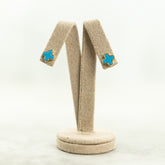 Designer Inspired 9ct Yellow Gold Turquoise Petal Earrings