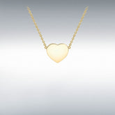 9ct yellow gold heart disc adjustable necklace