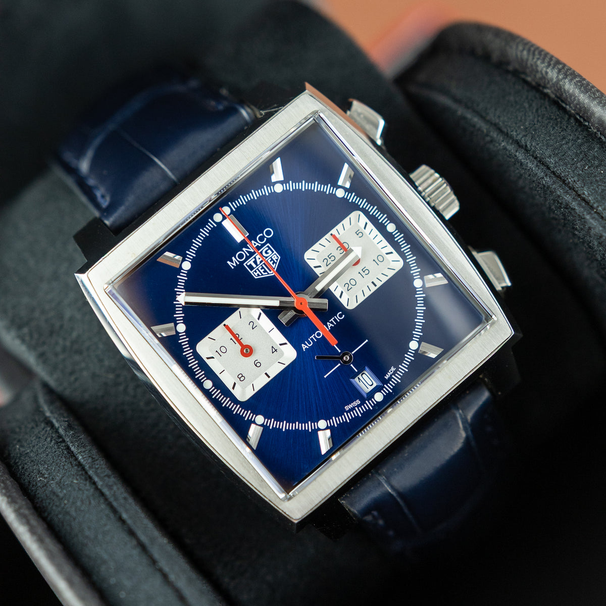 Pre Loved Tag Heuer Monaco - Chronograph Blue 39mm Dial at RR Jewellers Yarm UK