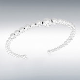 Sterling silver 3-8mm graduated ball flexible bangle