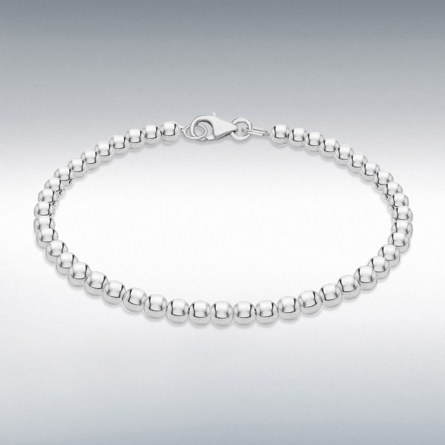 Sterling silver 4mm ball bracelet 7.5”