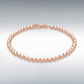 Sterling silver rose gold plated 4mm ball bracelet 7.5”