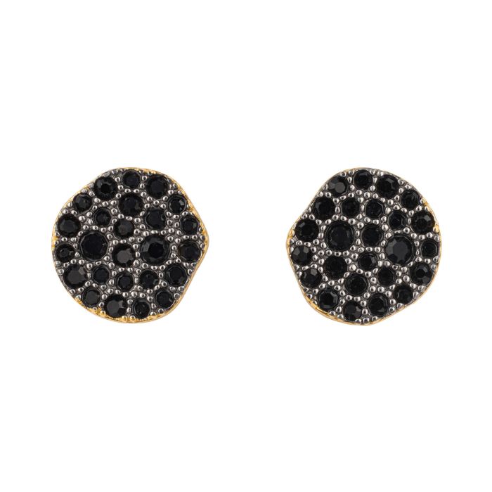 Fiorelli organic disc jet crystal stud earrings