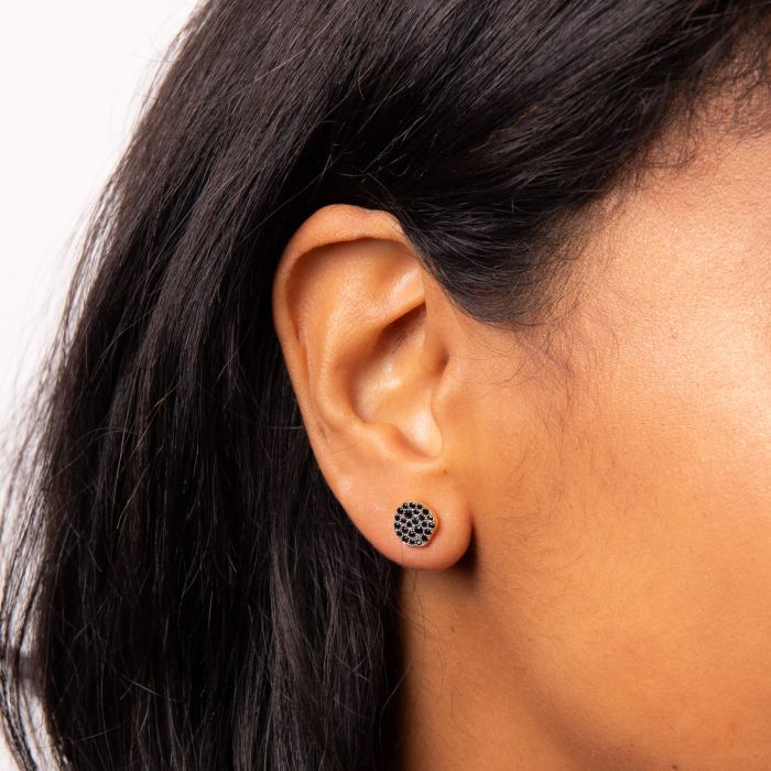 Fiorelli organic disc jet crystal stud earrings