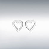 Sterling silver cz floating heart stud earrings