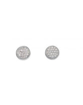 Sterling silver cz pavè disc stud earrings