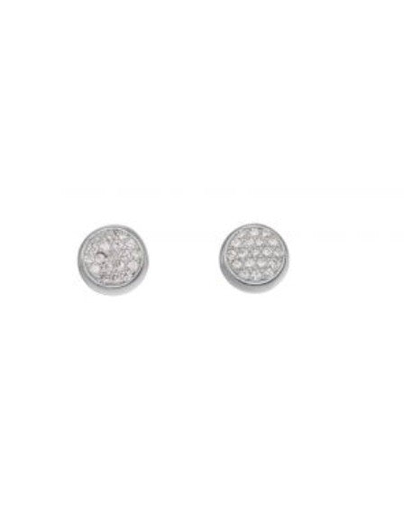Sterling silver cz pavè disc stud earrings