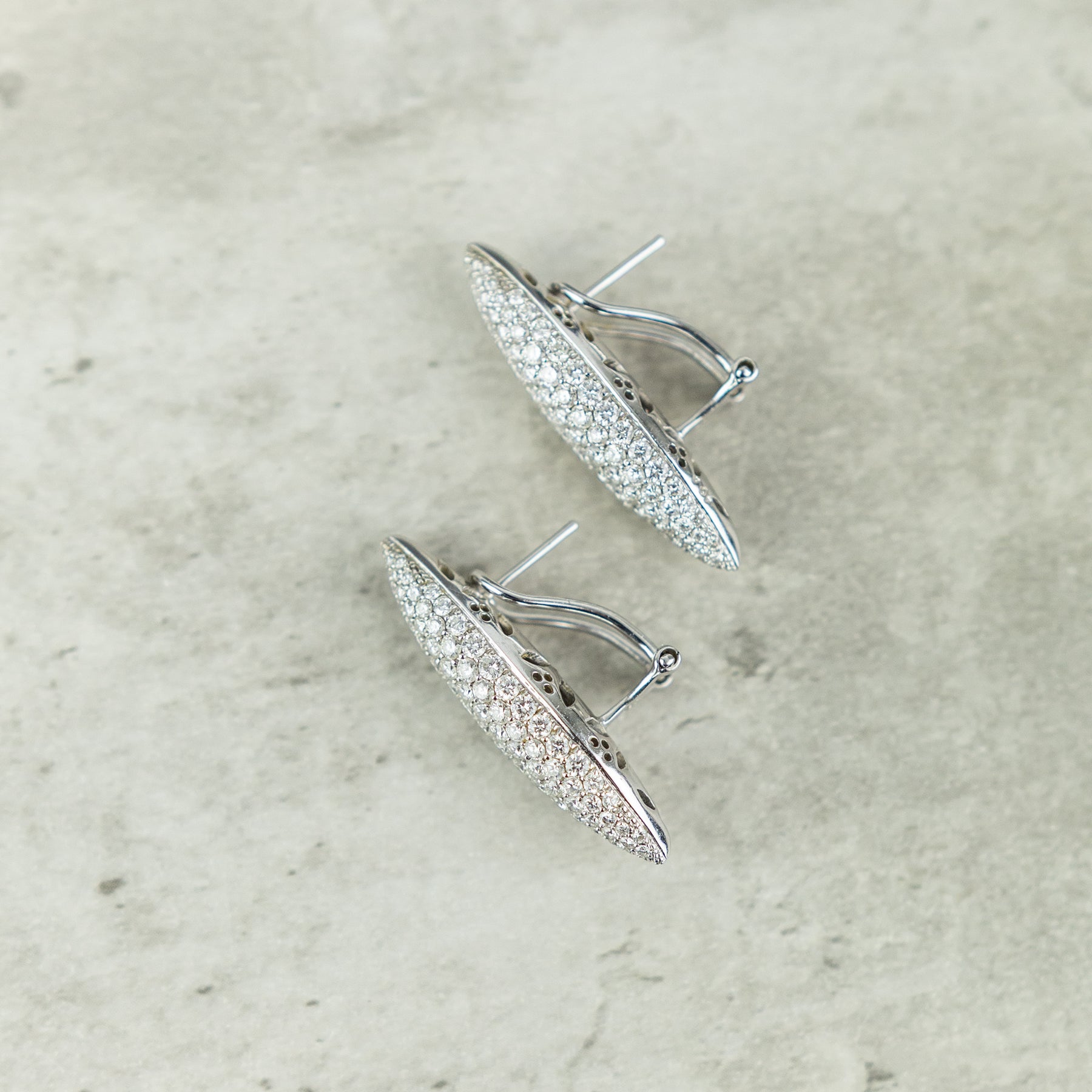 Pre Loved 18 Karat White Gold Briolette - Style 3.50ct Natural Diamond Earrings RR Jewellers Yarm UK