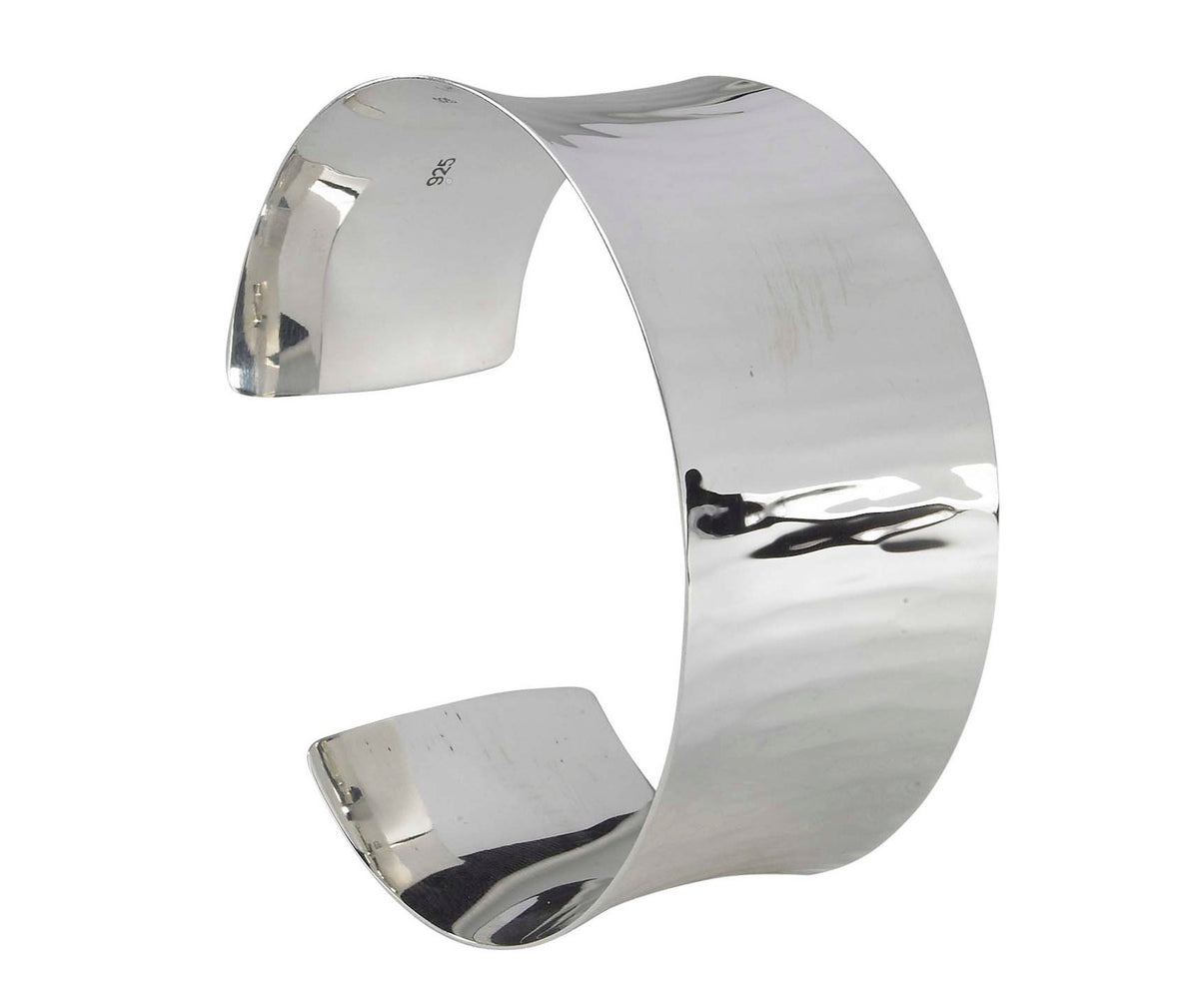 Silver wide torque bangle