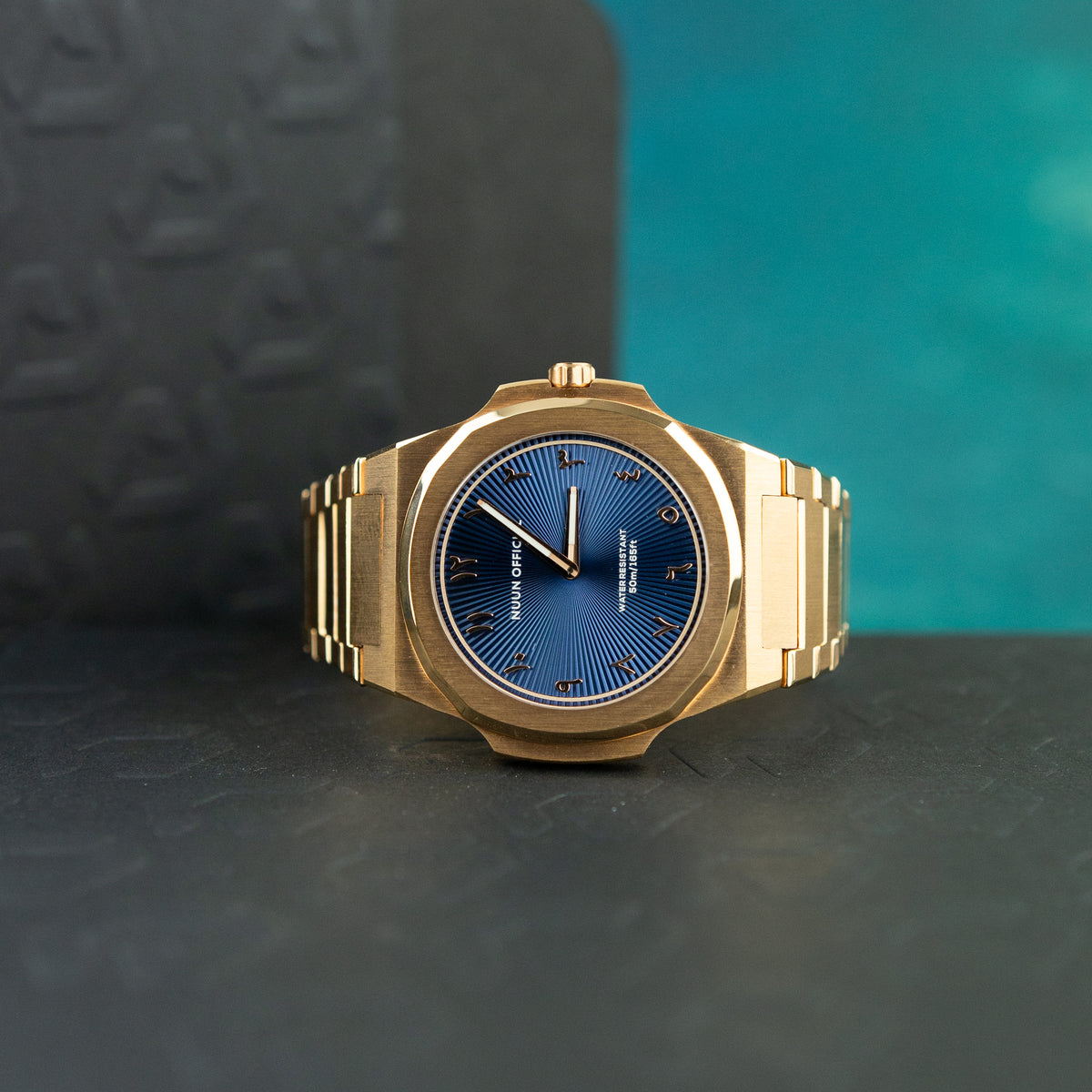 Nuun Official Origen Rose Gold Arabic Dial MS - Blue 38mm at RR Jewellers Yarm UK