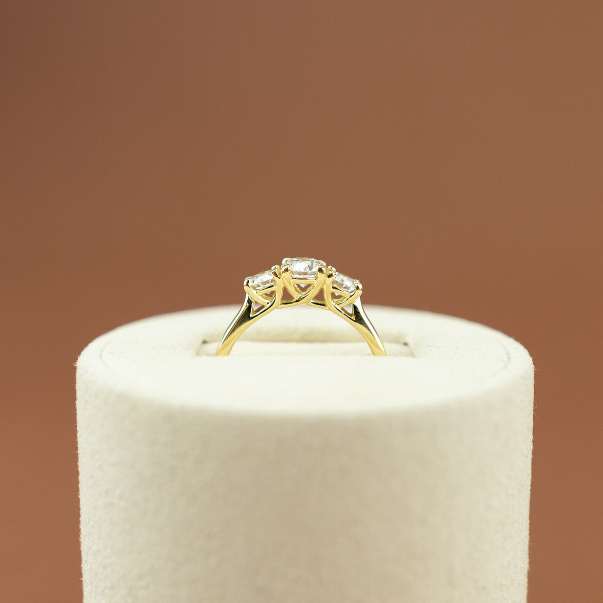 18 Karat Yellow Gold Brilliant Round Trilogy Ring with 1.02ct Diamond at RR Jewellers Yarm