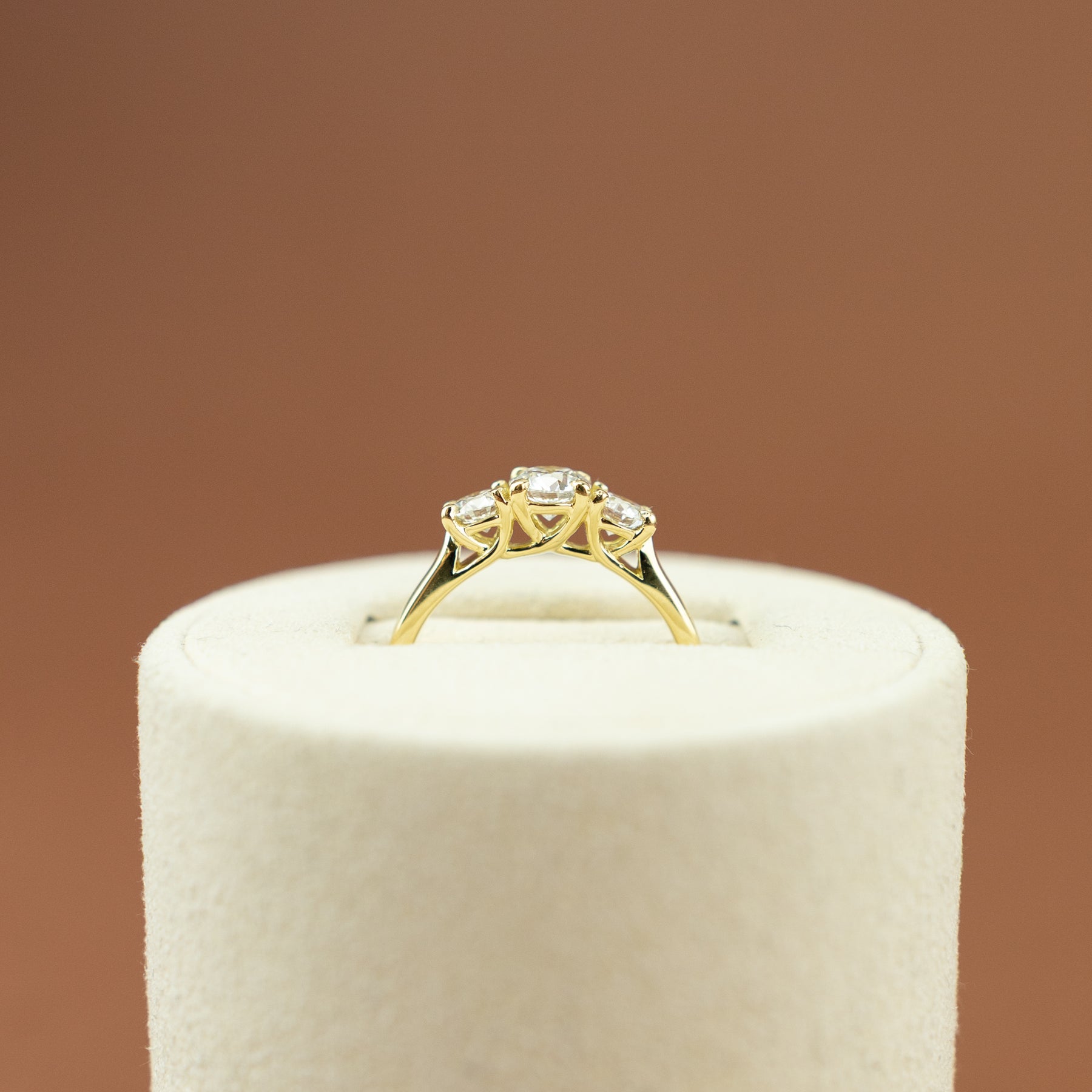 18 Karat Yellow Gold Brilliant Round Trilogy Ring with 1.02ct Diamond at RR Jewellers Yarm