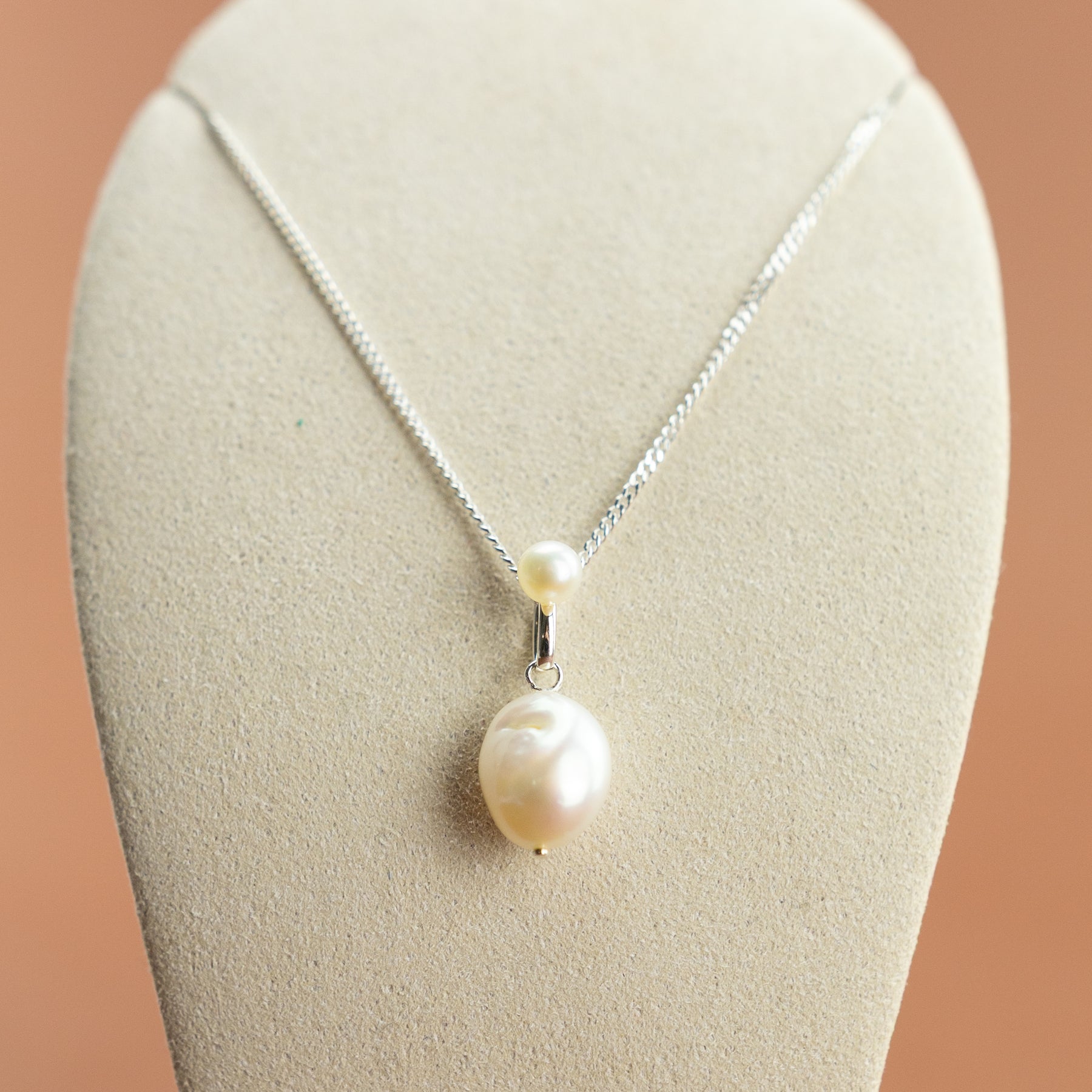 Freshwater Keshi Pearl Pendant on Silver at RR Jewellers Yarm UK