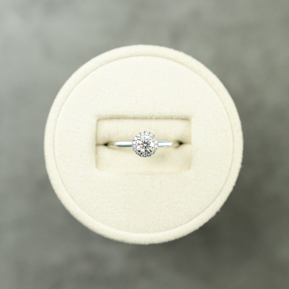 Pre - Loved Platinum Hearts on Fire Round Halo Ring at RR Jewellers Yarm