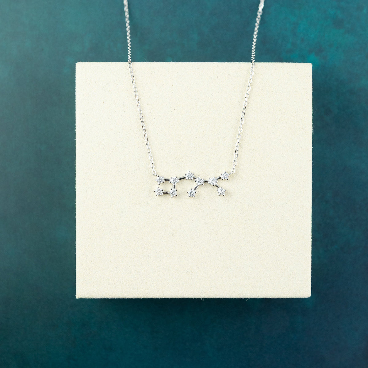 Saggitarius Constellation Charm Necklace in Silver with Cubic Zirconia at RR Jewellers Yarm UK