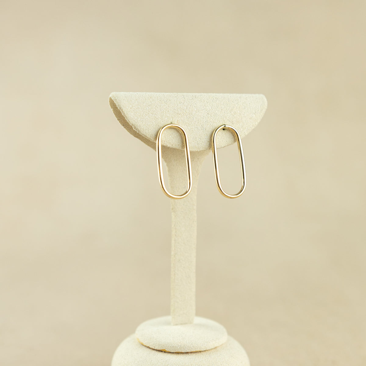 9ct Yellow Gold 23mm Open Oval Stud Earrings at RR jewellers Yarm UK