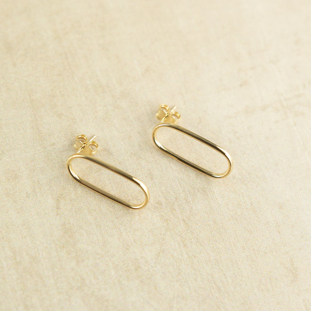 9ct Yellow Gold 23mm Open Oval Stud Earrings at RR jewellers Yarm UK