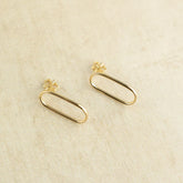9ct Yellow Gold 23mm Open Oval Stud Earrings at RR jewellers Yarm UK